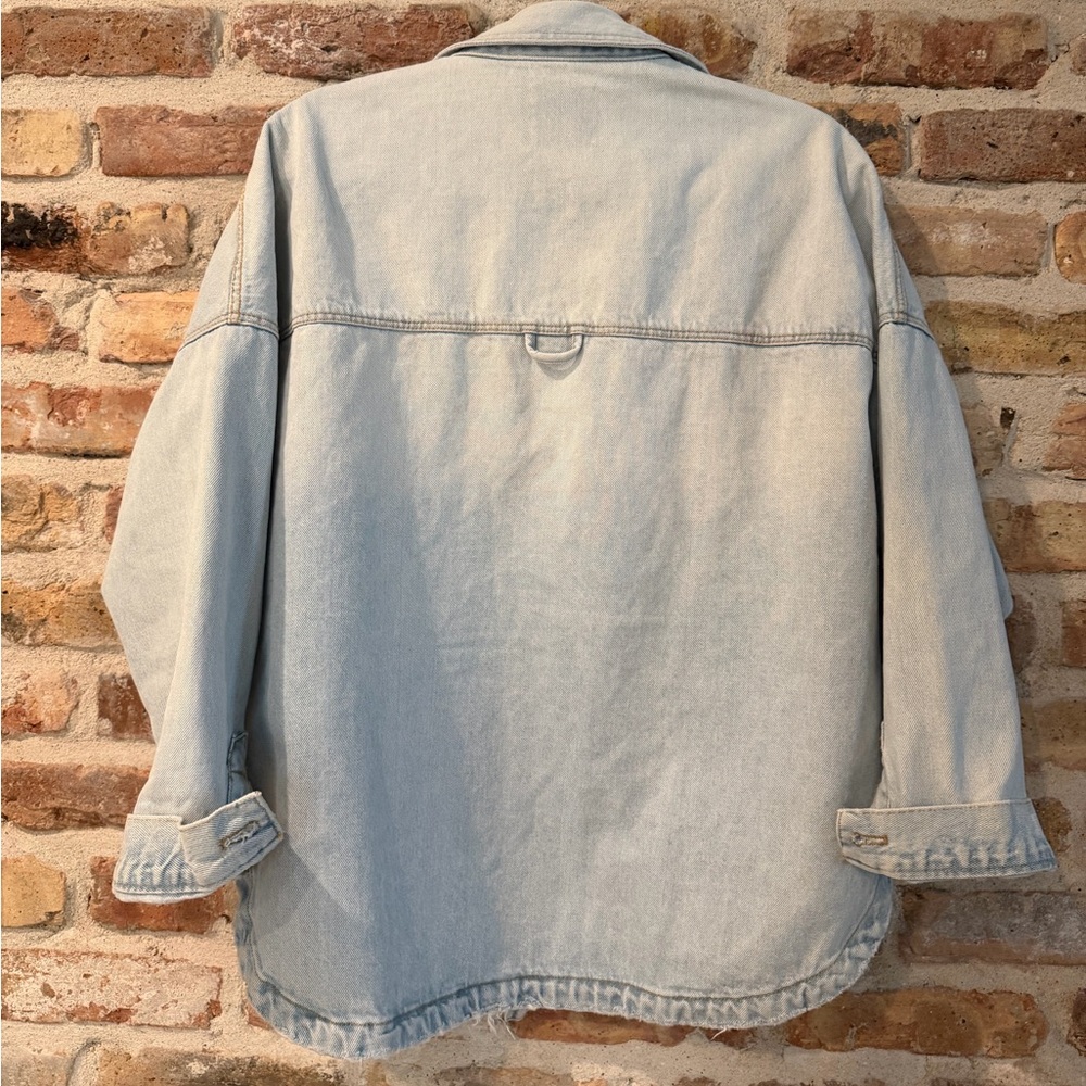 Zara Light Blue Denim Oversized Jacket - Picture 4 of 4